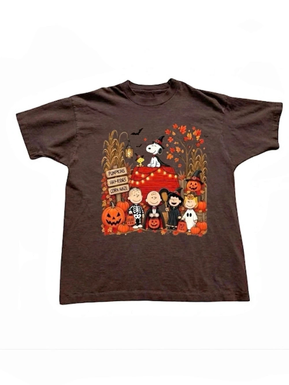 Gildan Halloween Graphic Tee in Brown